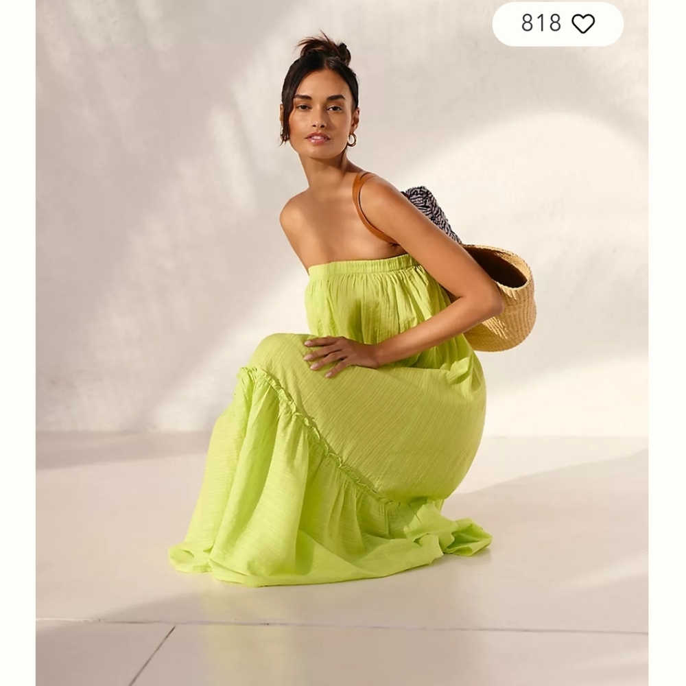 Anthropologie Strapless Midi Dress